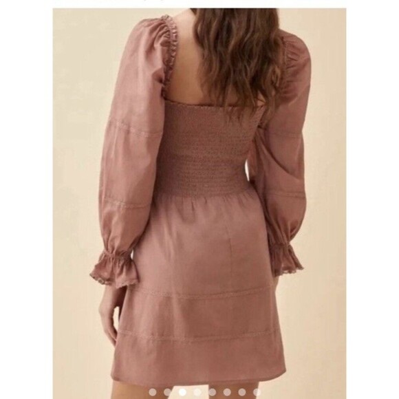 Reformation Dunes Mini Dress in Praline 100% Organic Cotton  Size 4 - Picture 2 of 9